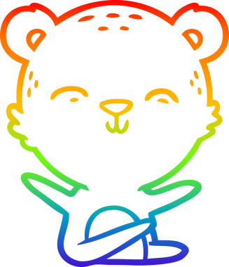 Bir insan tarafından çizilmiş mutlu bir çizgi film ayısının çizimi.