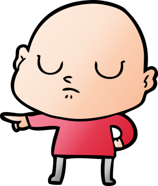 bir insan tarafından çizilmiş kel bir adam.