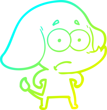 Bir insan tarafından çizilmiş belirsiz bir filin soğuk eğik çizgisi.