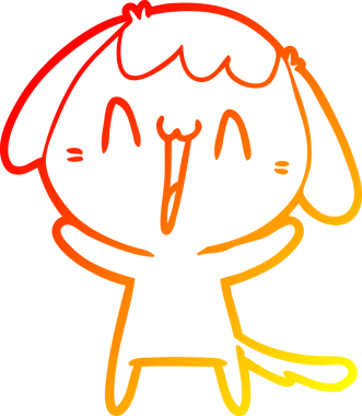 Bir insan tarafından çizilmiş sevimli bir köpeğin sıcak çizgi çizgisi.