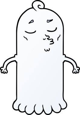 Bir insan tarafından çizilmiş çizgi film hayaleti.