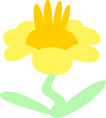 Bir insan tarafından çizilen karikatür çiçeği