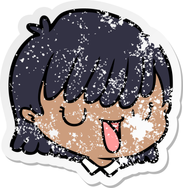 Bir insan tarafından çizilmiş karikatür kadın yüzü.