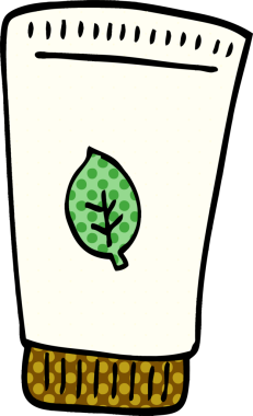 Bir insan tarafından çizilmiş karalama derisi losyonu.