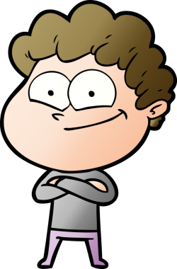 Bir insan tarafından çizilmiş mutlu bir adam.