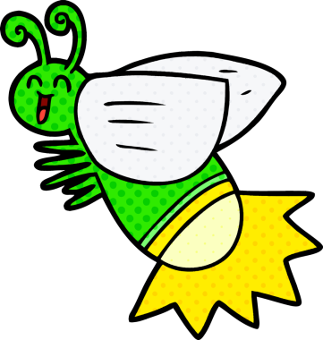 bir insan tarafından çizilmiş çizgi film böceği.