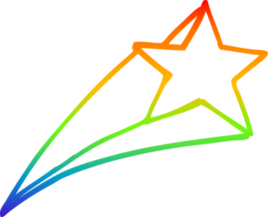 Bir insan tarafından çizilmiş gökkuşağı gradyan çizgi çizimi.