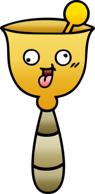 Bir insan tarafından çizilmiş okul çanının gölgeli karikatürü