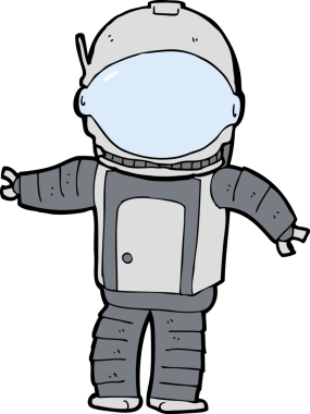 Bir insan tarafından çizilmiş bir astronot.