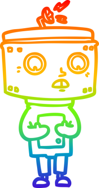 gökkuşağı gradyan çizgisi bir insan tarafından çizilmiş robot çizgi