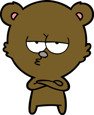 Bir insan tarafından çizilmiş sıkılmış ayı çizgi filmi