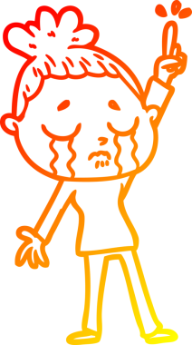 Bir insan tarafından çizilmiş, ağlayan bir karikatür çizimi.