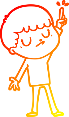 Bir insan tarafından çizilen huysuz bir çocuğun sıcak çizgi çizimi.