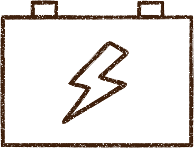 Bir insan tarafından çizilmiş araba aküsü kömürü.