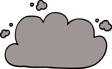 Bir insan tarafından çizilmiş karalama fırtına bulutu.