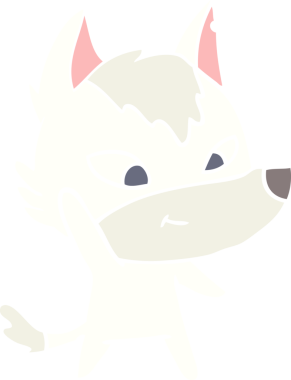 Bir insan tarafından çizilmiş düz renkli çizgi film kurdu.