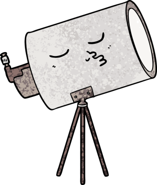 bir insan tarafından çizilmiş bir teleskop.