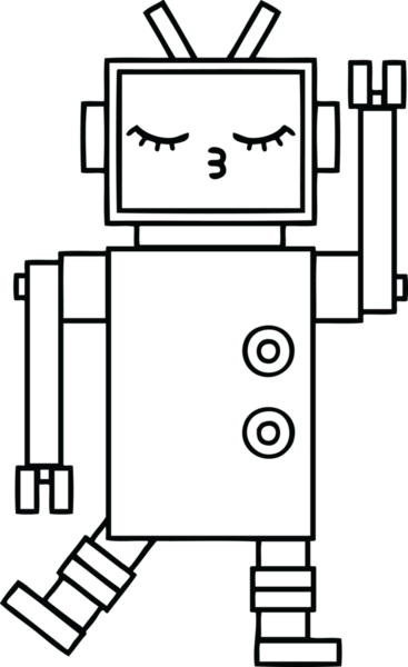 Bir insan tarafından çizilmiş robot çizimi