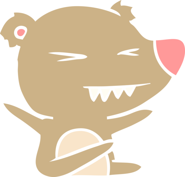 kızgın ayı düz renkli çizgi film bir insan tarafından çizildi.