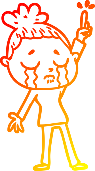 Bir insan tarafından çizilmiş, ağlayan bir karikatür çizimi.