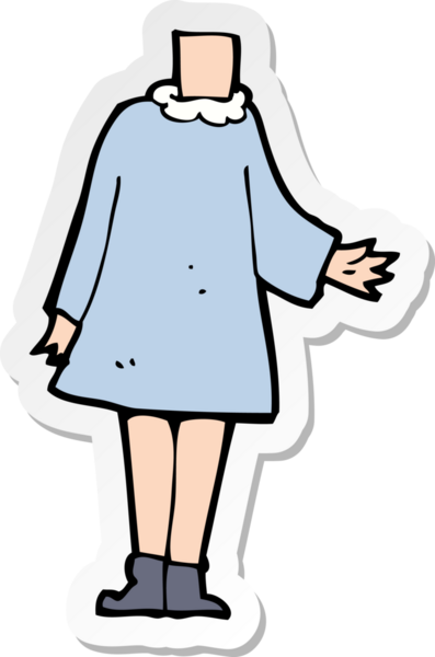 Bir insan tarafından çizilmiş bir karikatür çıkartması.