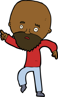 Çizgi film endişeli yaşlı adam bir insan tarafından çizilmiş