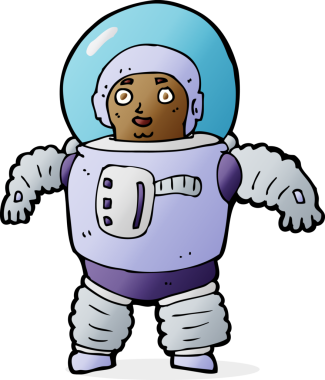 Bir insan tarafından çizilmiş bir uzay adamı.