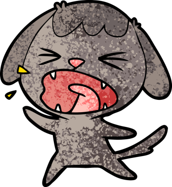 Bir insan tarafından çizilmiş şirin bir köpek havlaması.