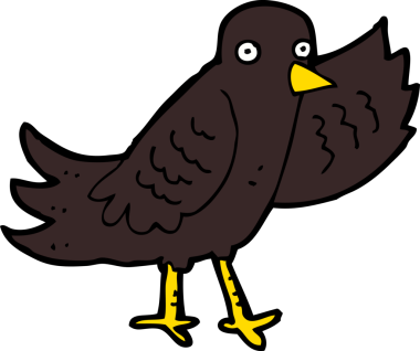 Bir insan tarafından çizilmiş çizgi film kuşları.