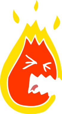 Bir insan tarafından çizilen kızgın alevi karala