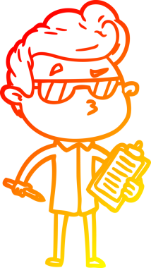 Bir insan tarafından çizilen karikatür karikatürünün sıcak çizgi çizimi.