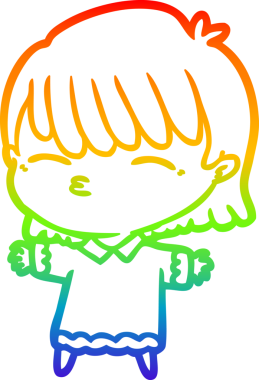 gökkuşağı gradyan çizimi bir insan tarafından çizilmiş bir karikatür kadın