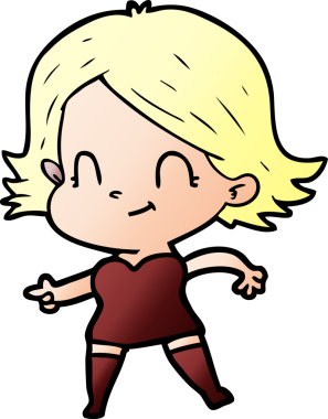 Bir insan tarafından çizilmiş karikatür dostu kız.