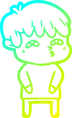 Bir insan tarafından çizilmiş soğuk gradyan çizgi çizimi.