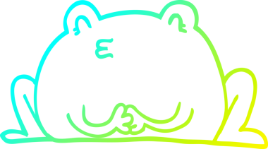 Bir insan tarafından çizilmiş kurbağanın soğuk çizgi çizimi.