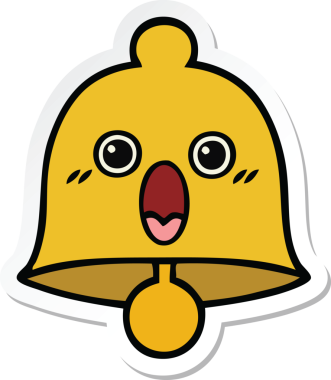 Bir insan tarafından çizilmiş sevimli bir çanın çıkartması.