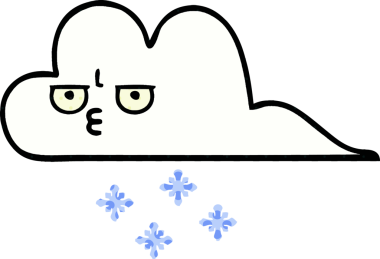 Bir insan tarafından çizilmiş bir kar bulutu çizgi filmi.