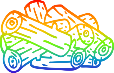 gökkuşağı gradyanı bir insan tarafından çizilmiş odun yığınının çizimi