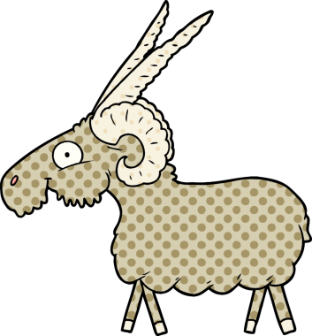 bir insan tarafından çizilmiş çizgi film keçisi