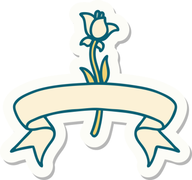 Bir insan tarafından çizilmiş zambak dövmesi stili çıkartması.