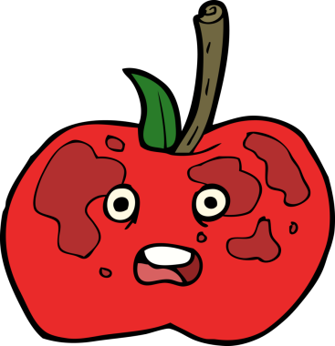 bir insan tarafından çizilmiş elma karikatürü