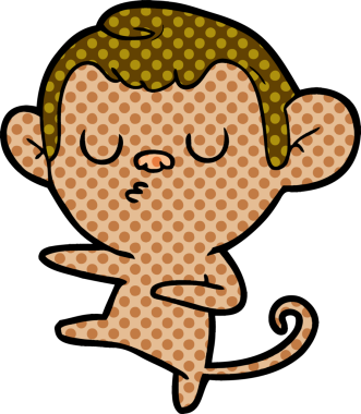 Bir insan tarafından çizilmiş çizgi maymun.