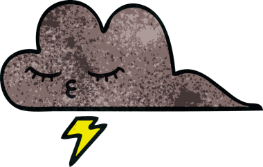 Bir insan tarafından çizilmiş fırtına bulutunun retro grunge deseni.