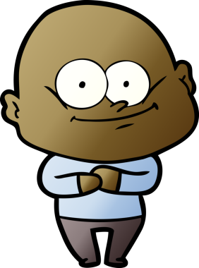 Bir insan tarafından çizilmiş kel bir adam.