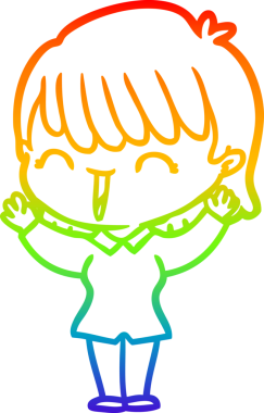 gökkuşağı gradyan çizimi bir insan tarafından çizilmiş bir karikatür kadın