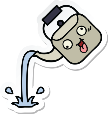 Bir insan tarafından çizilmiş tatlı bir karikatür çıkartması.