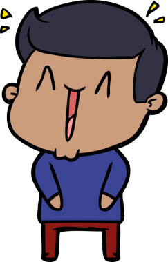 Bir insan tarafından çizilmiş heyecanlı bir çizgi film.