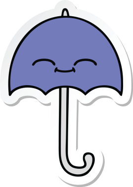 Bir insan tarafından çizilmiş şirin bir şemsiye çıkartması.