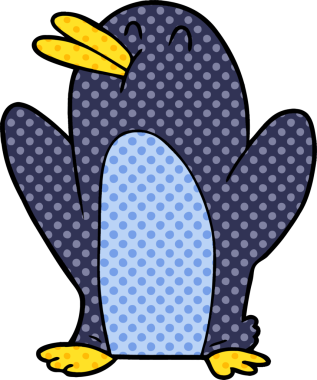 bir insan tarafından çizilmiş penguen çizgi filmi