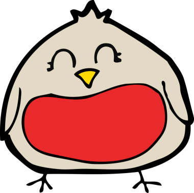 Bir insan tarafından çizilmiş komik bir noel robini.